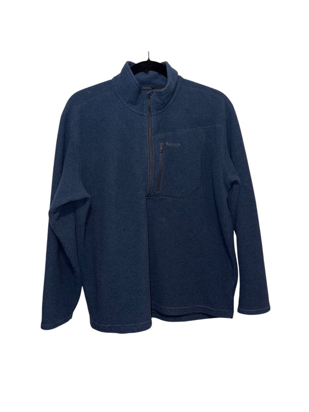 Simms Fishing Products Mens Blue Quarter Zip Fleece Pullover 2XL Fishing Jacket